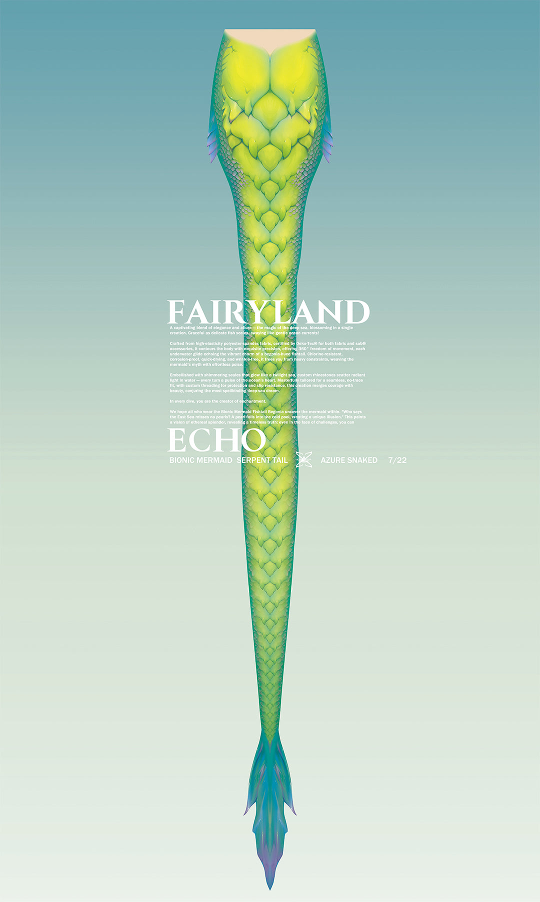 Bionic Mermaid Serpent Tail Azure Snake