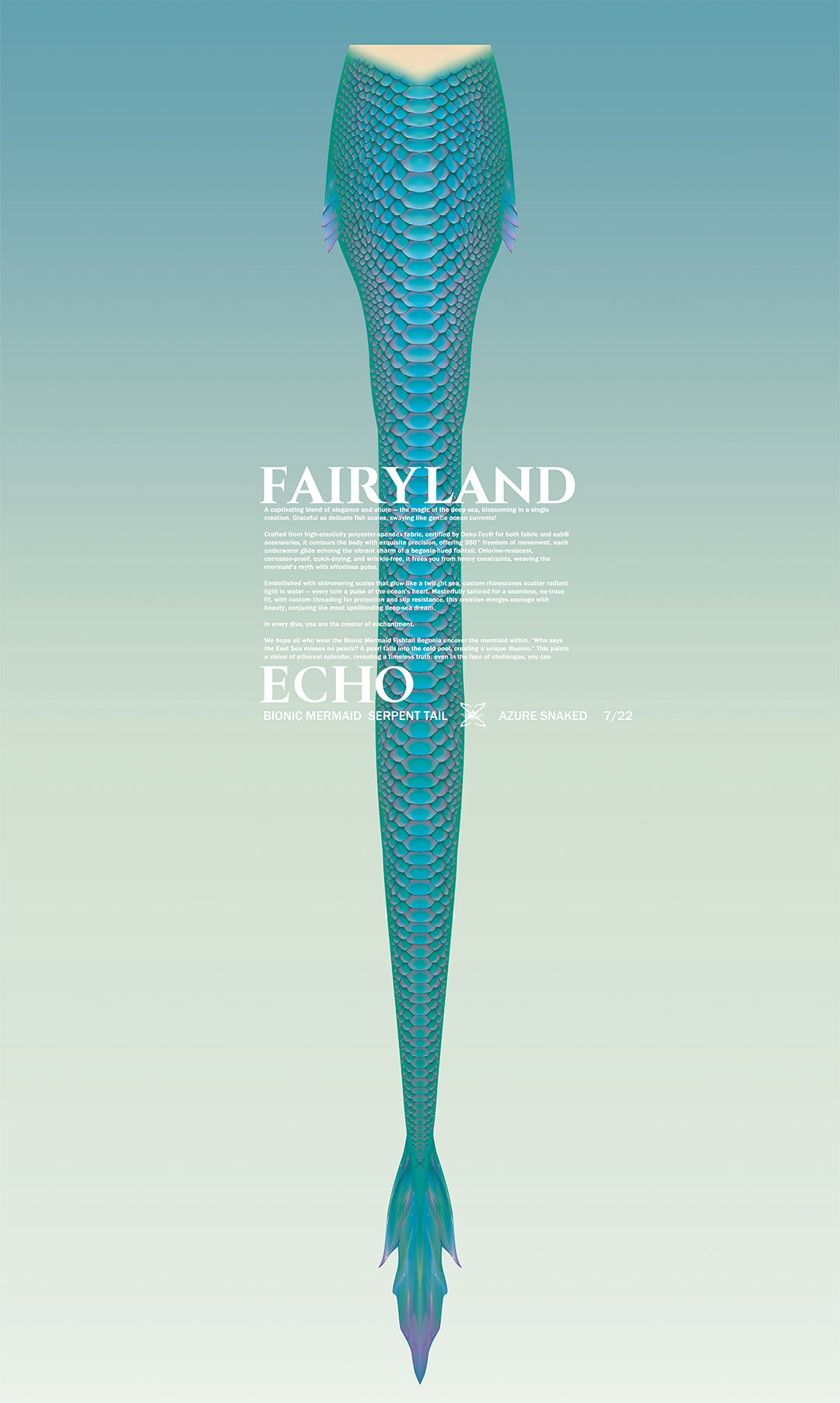 Bionic Mermaid Serpent Tail Azure Snake